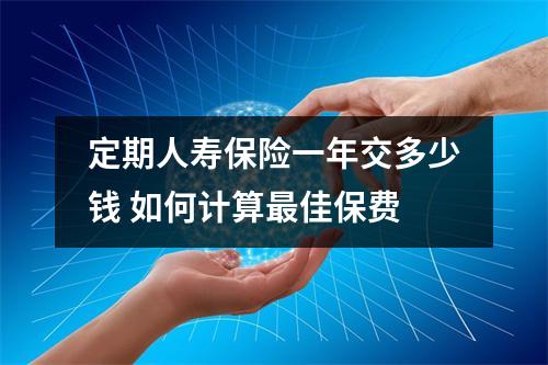 定期人寿保险一年交多少钱 如何计算最佳保费
