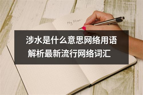 涉水是什么意思网络用语 解析最新流行网络词汇