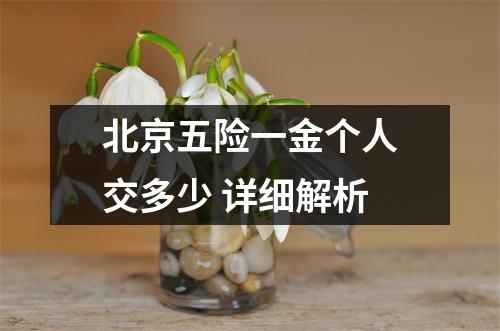 北京五险一金个人交多少 详细解析