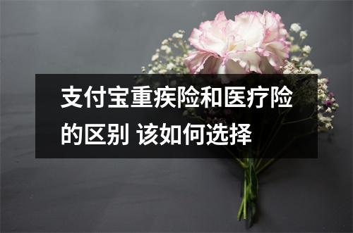 支付宝重疾险和医疗险的区别 该如何选择