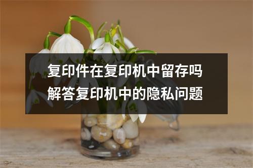 复印件在复印机中留存吗 解答复印机中的隐私问题