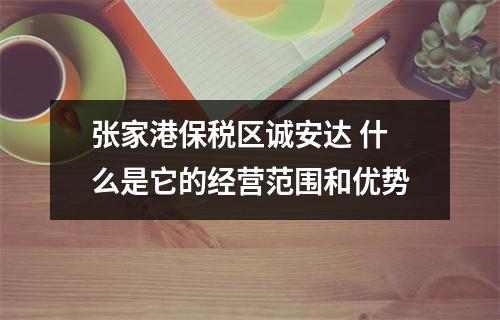 张家港保税区诚安达 什么是它的经营范围和优势