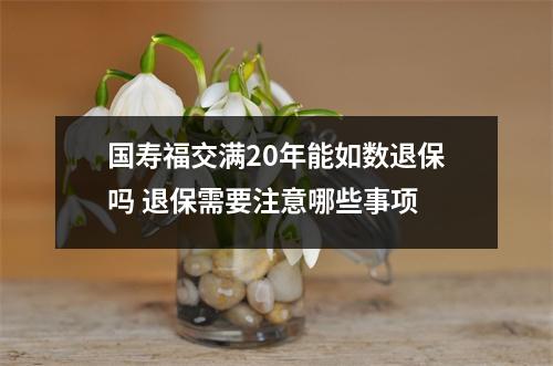 国寿福交满20年能如数退保吗 退保需要注意哪些事项