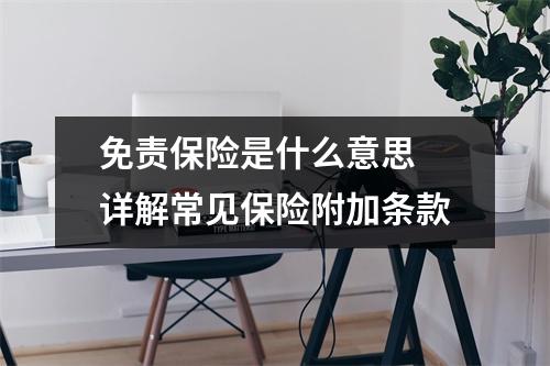 免责保险是什么意思 详解常见保险附加条款