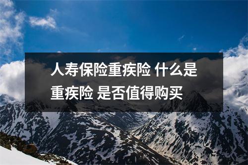 人寿保险重疾险 什么是重疾险 是否值得购买