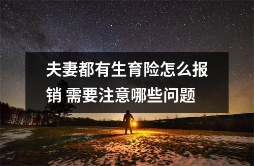 夫妻都有生育险怎么报销 需要注意哪些问题