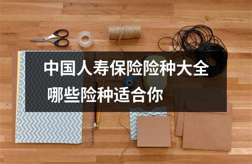 中国人寿保险险种大全 哪些险种适合你 