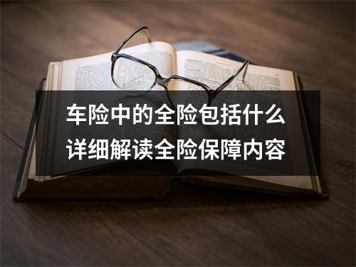 车险中的全险包括什么 详细解读全险保障内容