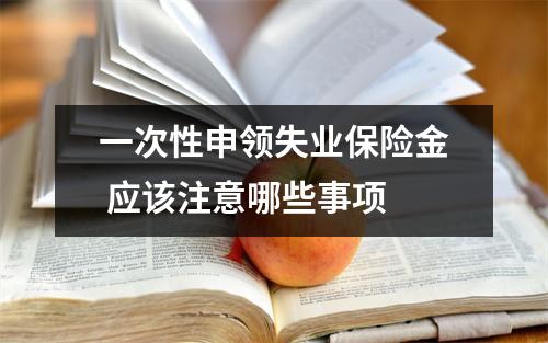 一次性申领失业保险金 应该注意哪些事项 