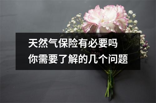 天然气保险有必要吗 你需要了解的几个问题