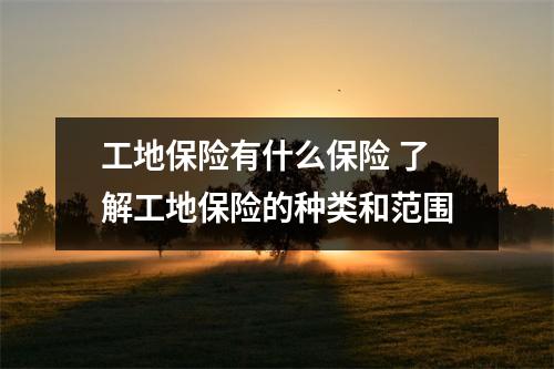 工地保险有什么保险 了解工地保险的种类和范围