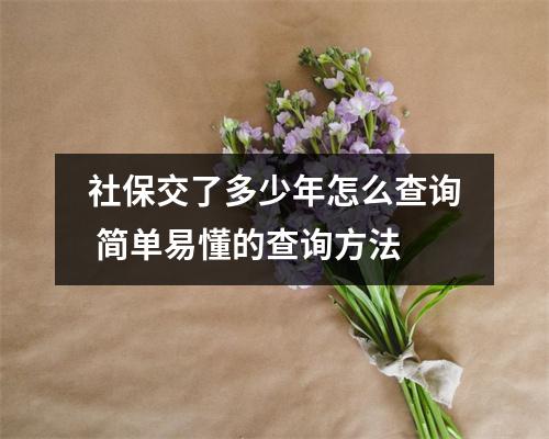 社保交了多少年怎么查询 简单易懂的查询方法