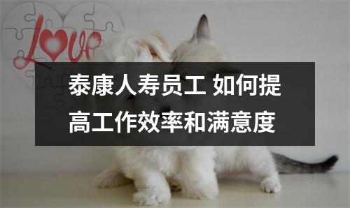 泰康人寿员工 如何提高工作效率和满意度