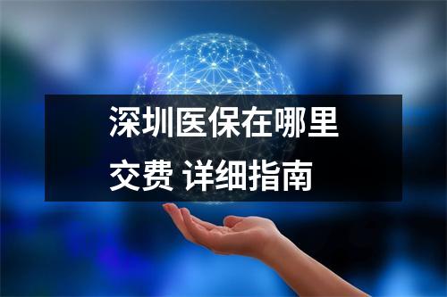 深圳医保在哪里交费 详细指南