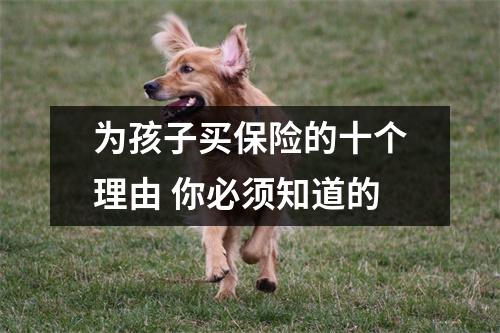 为孩子买保险的十个理由 你必须知道的