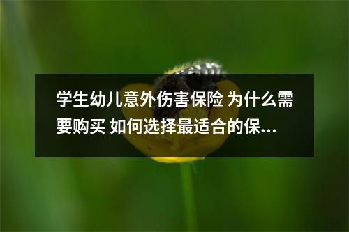 学生幼儿意外伤害保险 为什么需要购买 如何选择最适合的保险产品