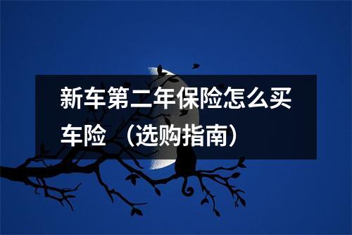 新车第二年保险怎么买车险 (选购指南)