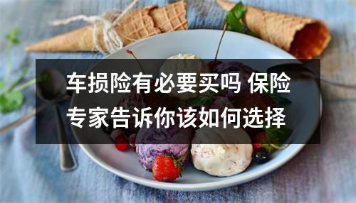 车损险有必要买吗 保险专家告诉你该如何选择