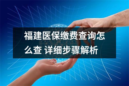 福建医保缴费查询怎么查 详细步骤解析