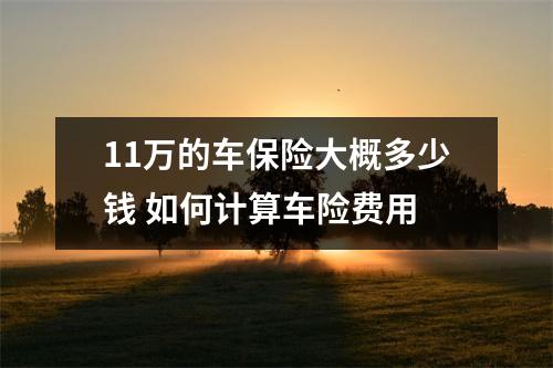 11万的车保险大概多少钱 如何计算车险费用