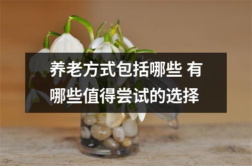 养老方式包括哪些 有哪些值得尝试的选择