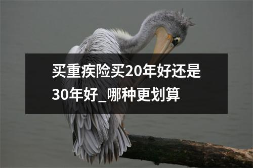 买重疾险买20年好还是30年好_哪种更划算 