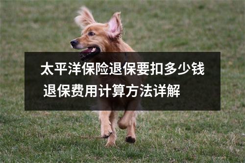 太平洋保险退保要扣多少钱 退保费用计算方法详解