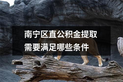 南宁区直公积金提取 需要满足哪些条件