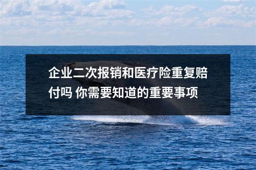 企业二次报销和医疗险重复赔付吗 你需要知道的重要事项
