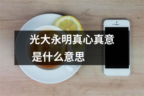 光大永明真心真意 是什么意思 