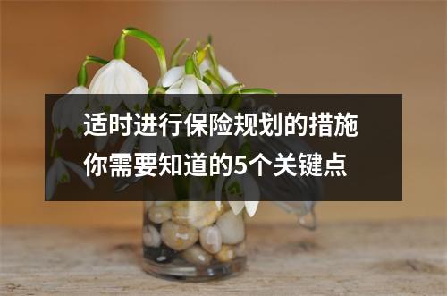 适时进行保险规划的措施 你需要知道的5个关键点