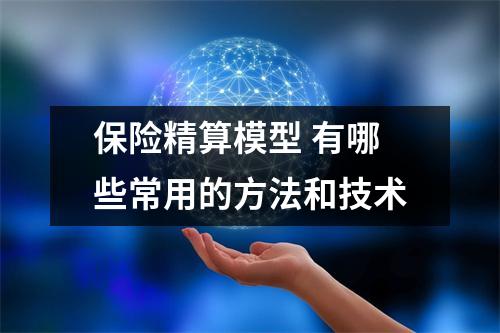 保险精算模型 有哪些常用的方法和技术