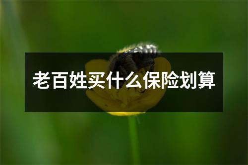 老百姓买什么保险划算