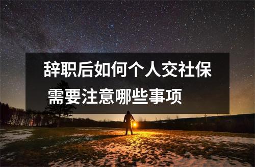 辞职后如何个人交社保 需要注意哪些事项