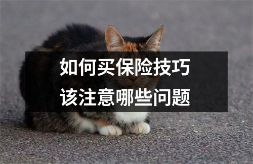 如何买保险技巧 该注意哪些问题