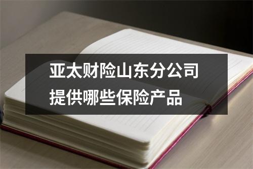 亚太财险山东分公司 提供哪些保险产品 