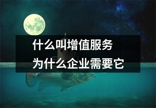 什么叫增值服务 为什么企业需要它