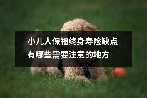 小儿人保福终身寿险缺点 有哪些需要注意的地方