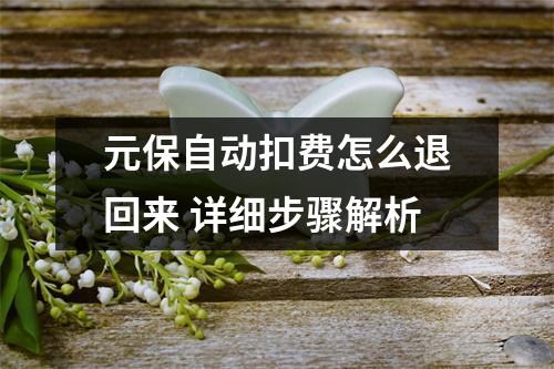 元保自动扣费怎么退回来 详细步骤解析