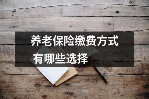 养老保险缴费方式 有哪些选择 