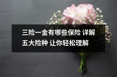 三险一金有哪些保险 详解五大险种 让你轻松理解