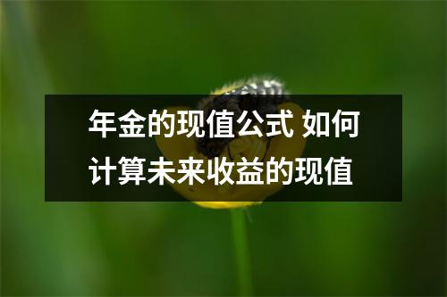年金的现值公式 如何计算未来收益的现值