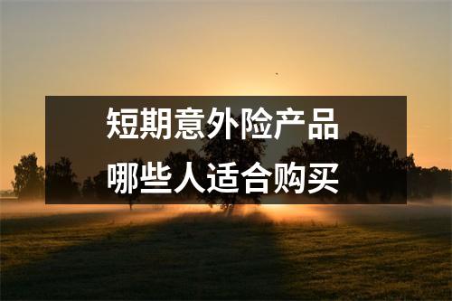 短期意外险产品 哪些人适合购买 