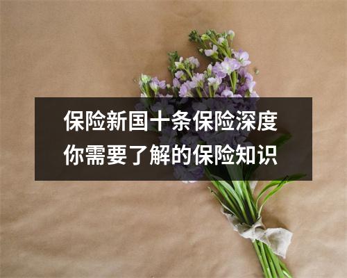 保险新国十条保险深度 你需要了解的保险知识