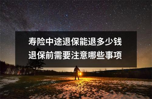 寿险中途退保能退多少钱 退保前需要注意哪些事项