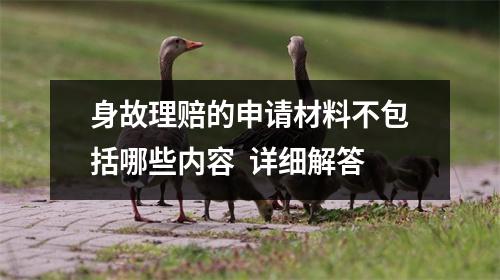 身故理赔的申请材料不包括哪些内容  详细解答