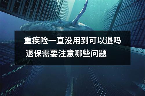重疾险一直没用到可以退吗 退保需要注意哪些问题