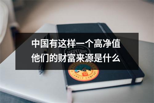 中国有这样一个高净值 他们的财富来源是什么 