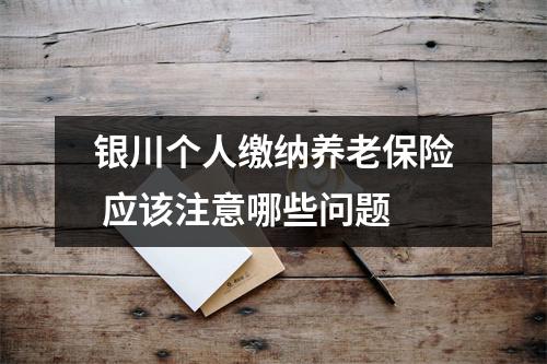 银川个人缴纳养老保险 应该注意哪些问题