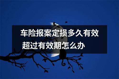 车险报案定损多久有效 超过有效期怎么办